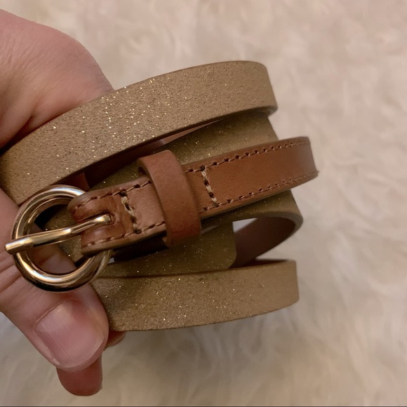 Gold Glitter Vacchetta Tan Leather 